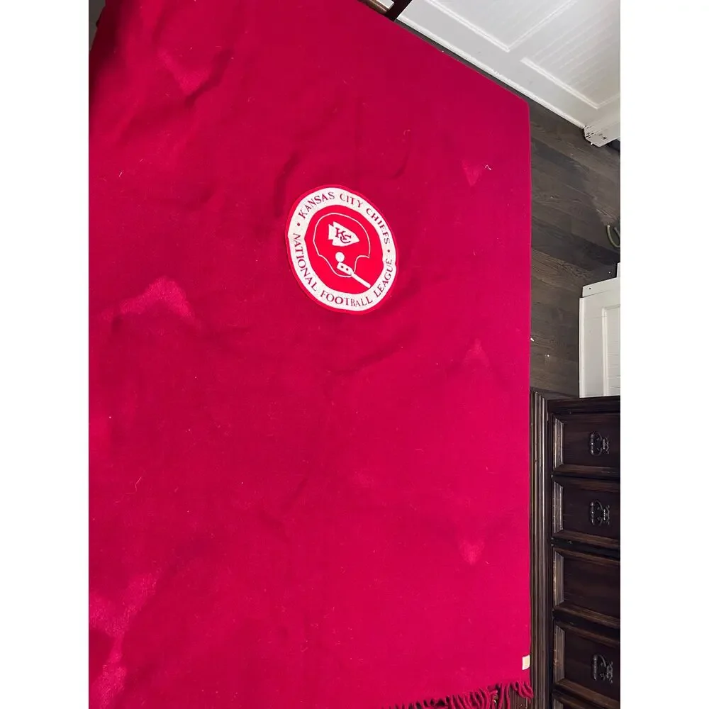 Rare Pendleton Wool Blanket Kansas City Chiefs NFL Red Throw Vintage Made USA